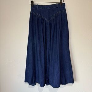 Vintage Circle T by Marilyn Lenox Denim Midi Skirt